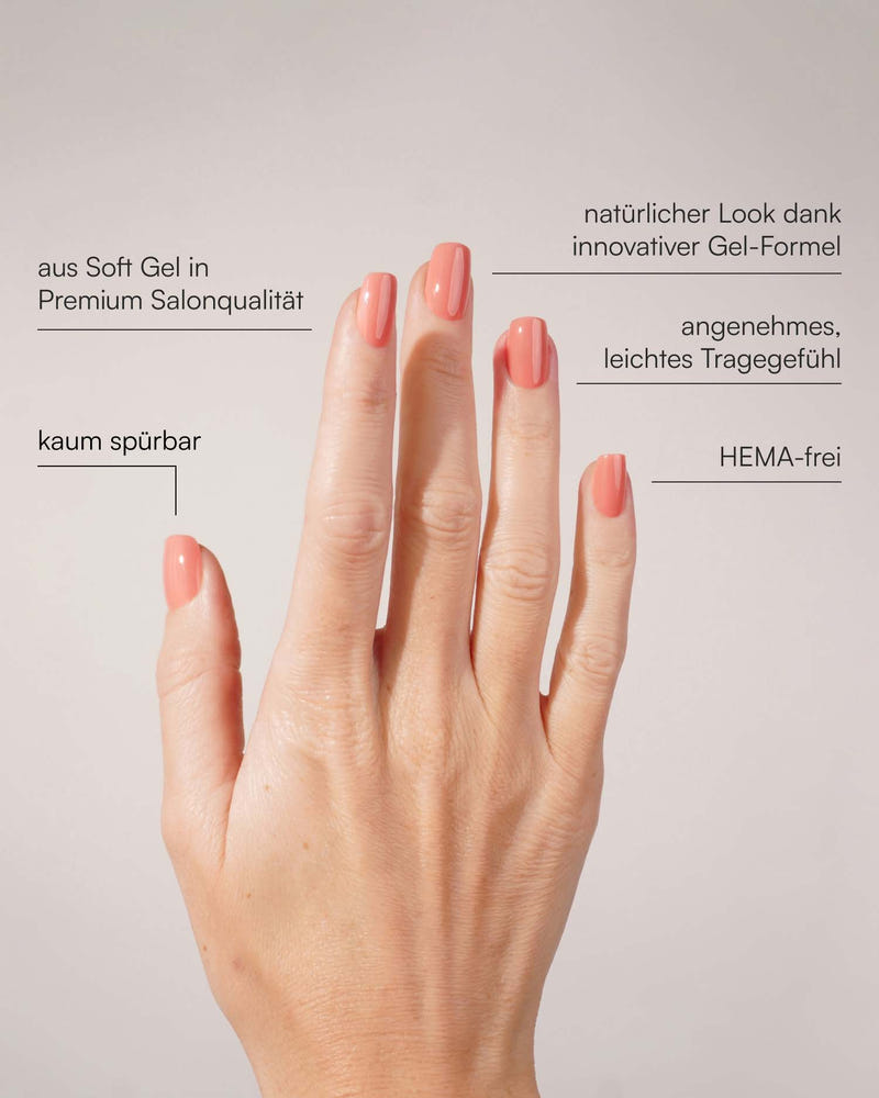 Peach Please Short Square Soft Gel Press Ons - Doonails