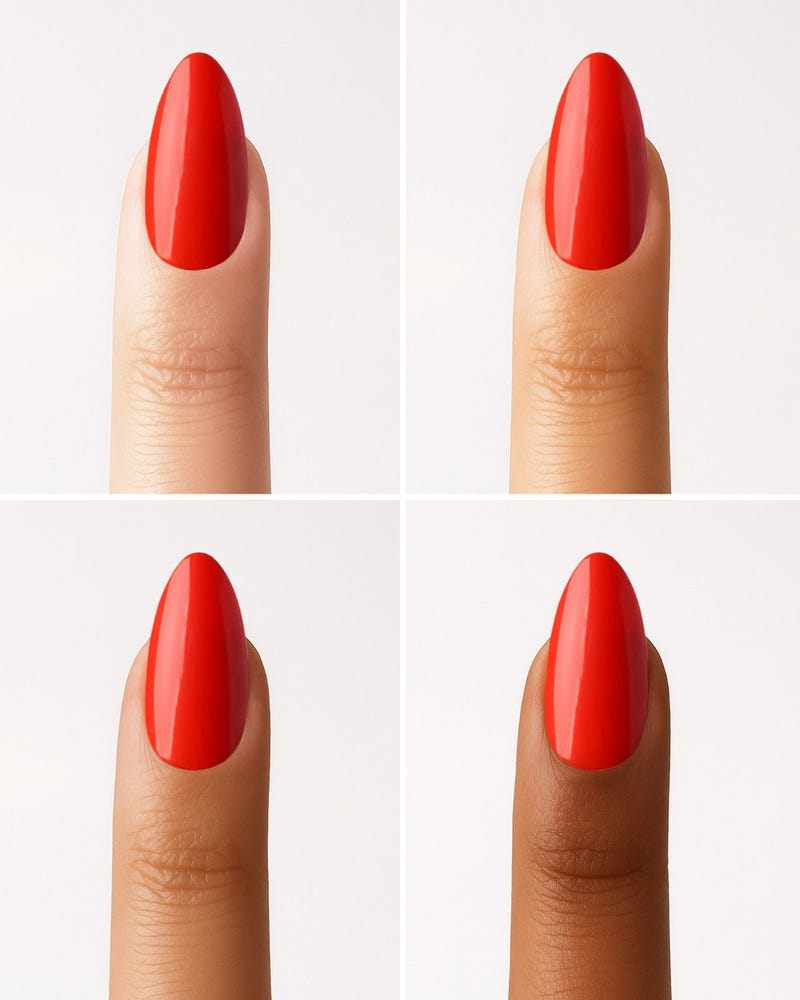 Rose Red Medium Almond Soft Gel Press Ons - Doonails
