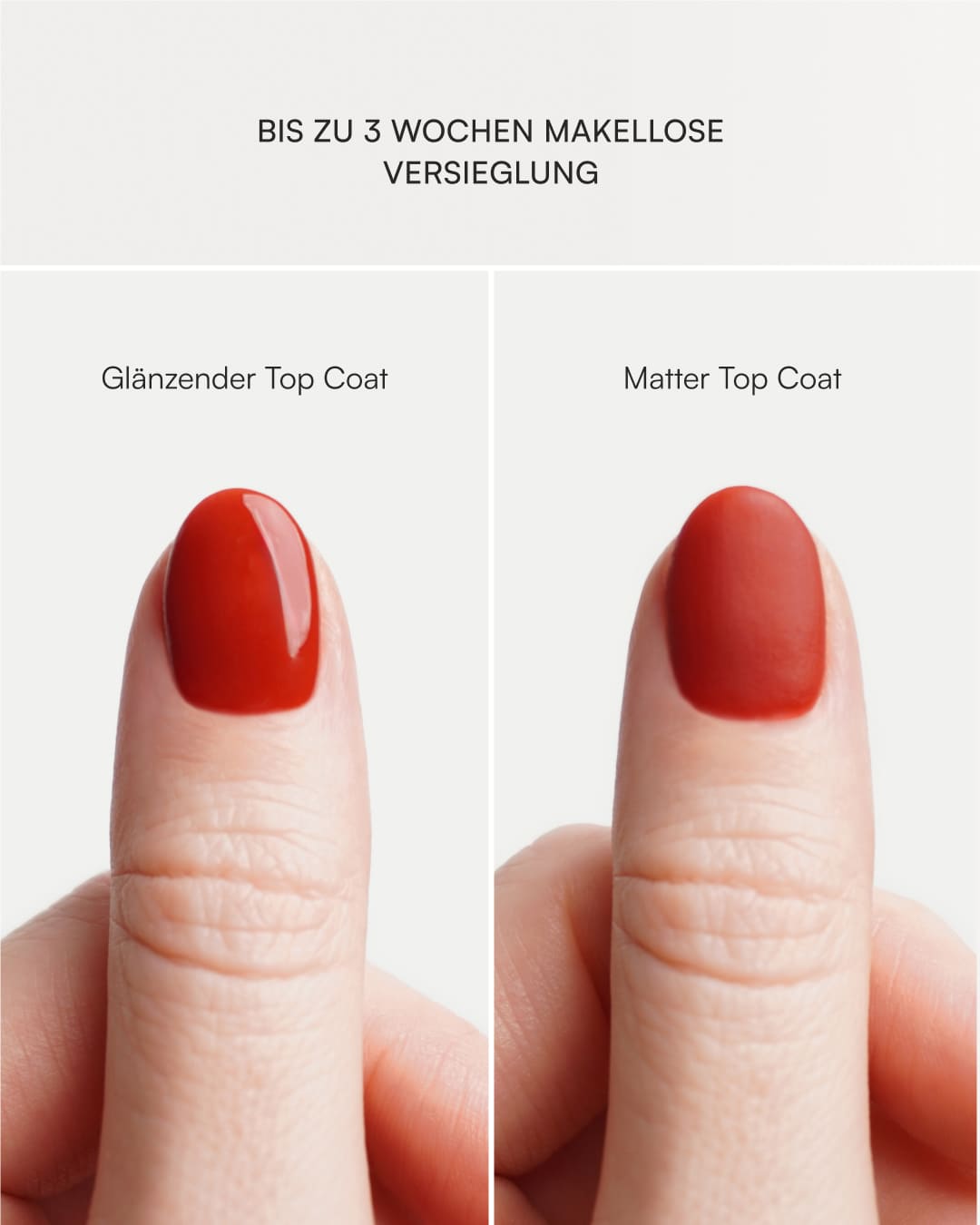 Top Coat Glänzend und Matt im Vergleich