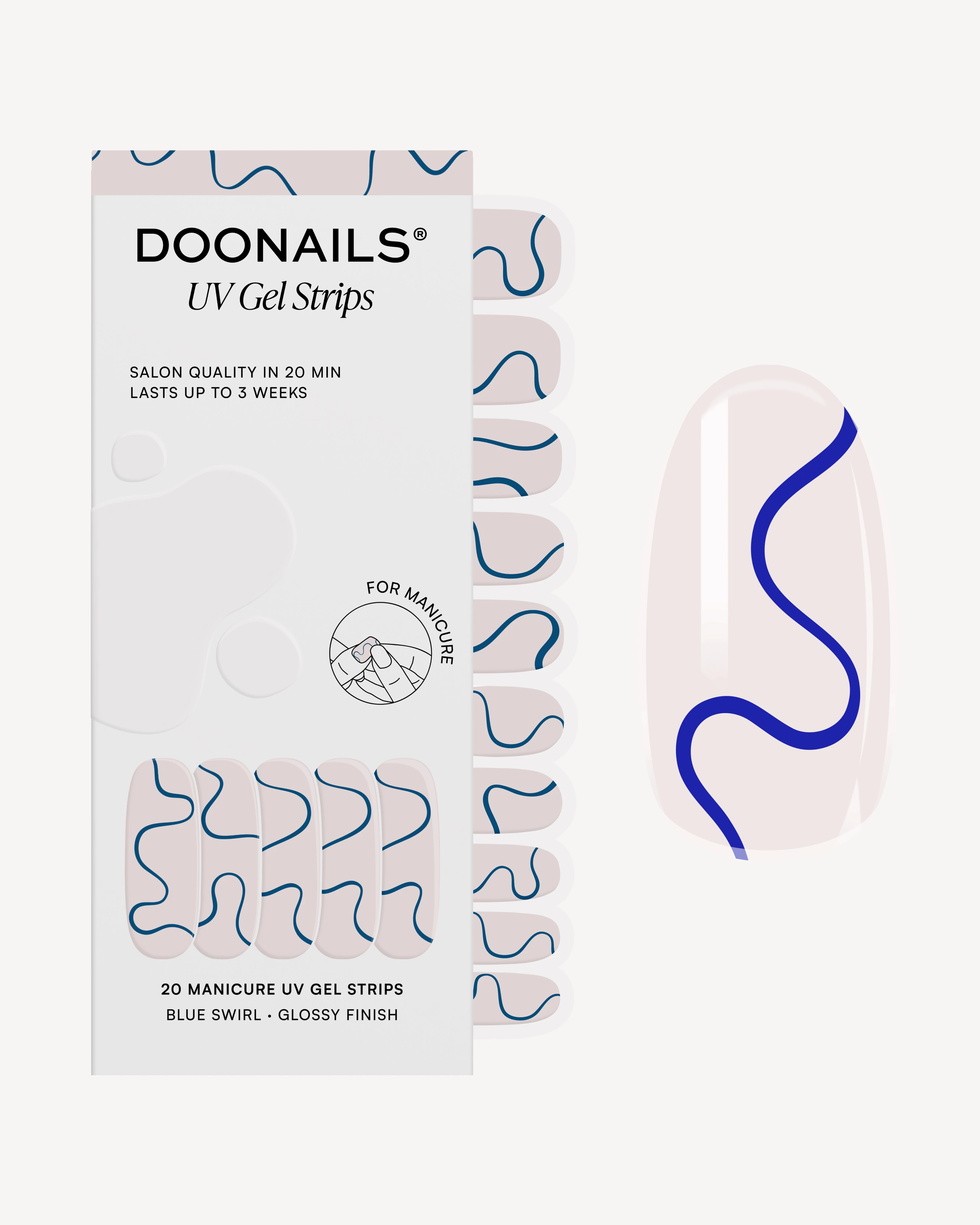 Blue Swirls UV Gel Strips
