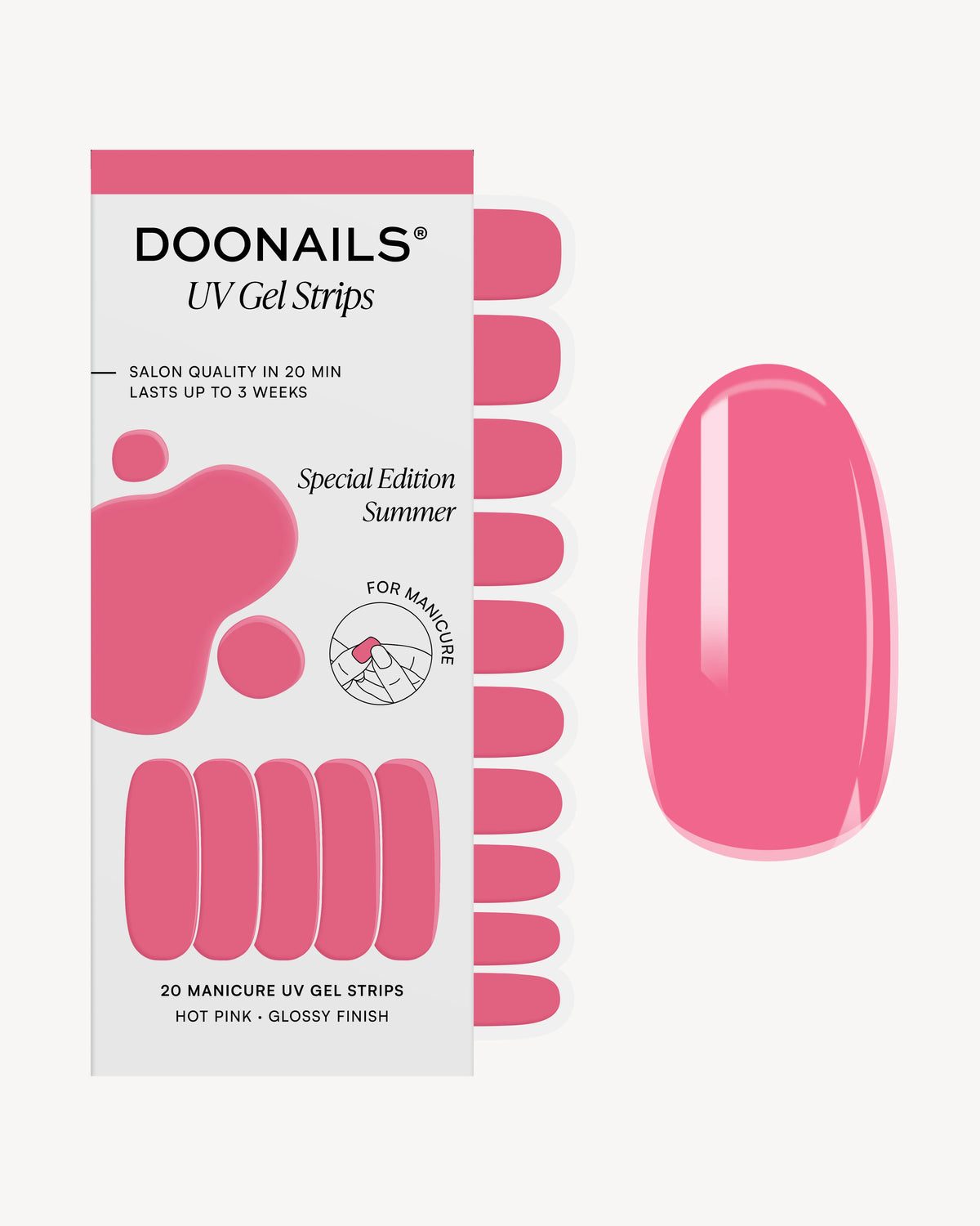 Hot Pink UV Gel Strips