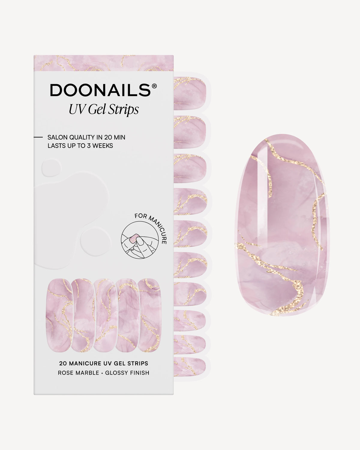 Rose Marble UV Gel Strips