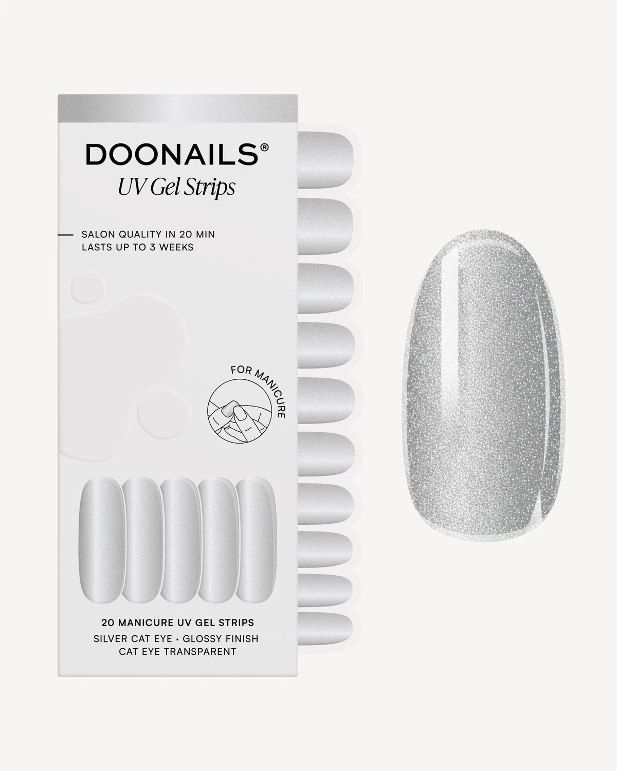 Silver Cat Eye UV Gel Strips