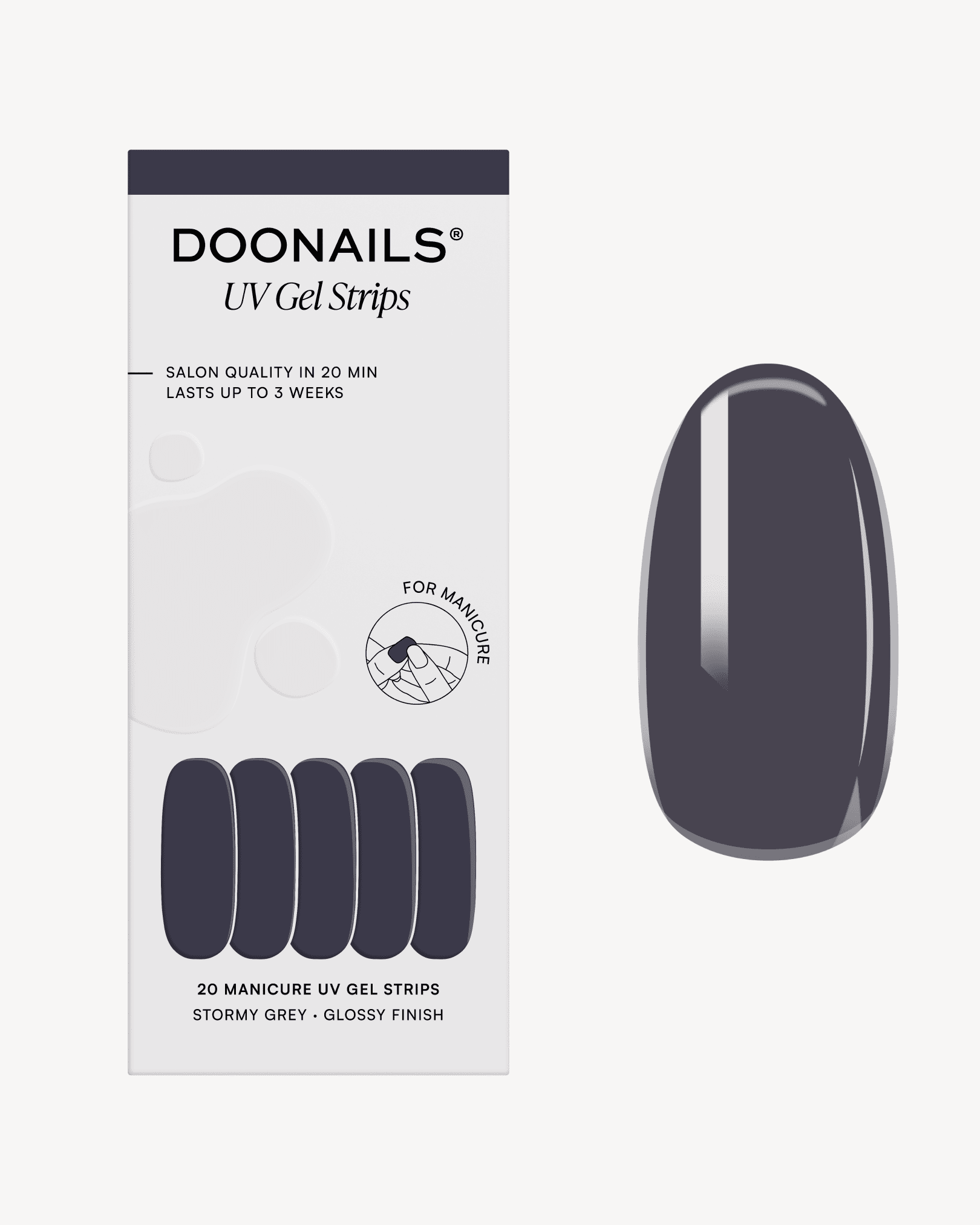 Stormy Grey Gel Strips - Doonails