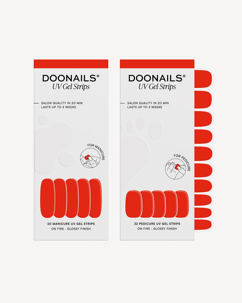 On Fire Mani & Pedi Set - UV Gel Strips