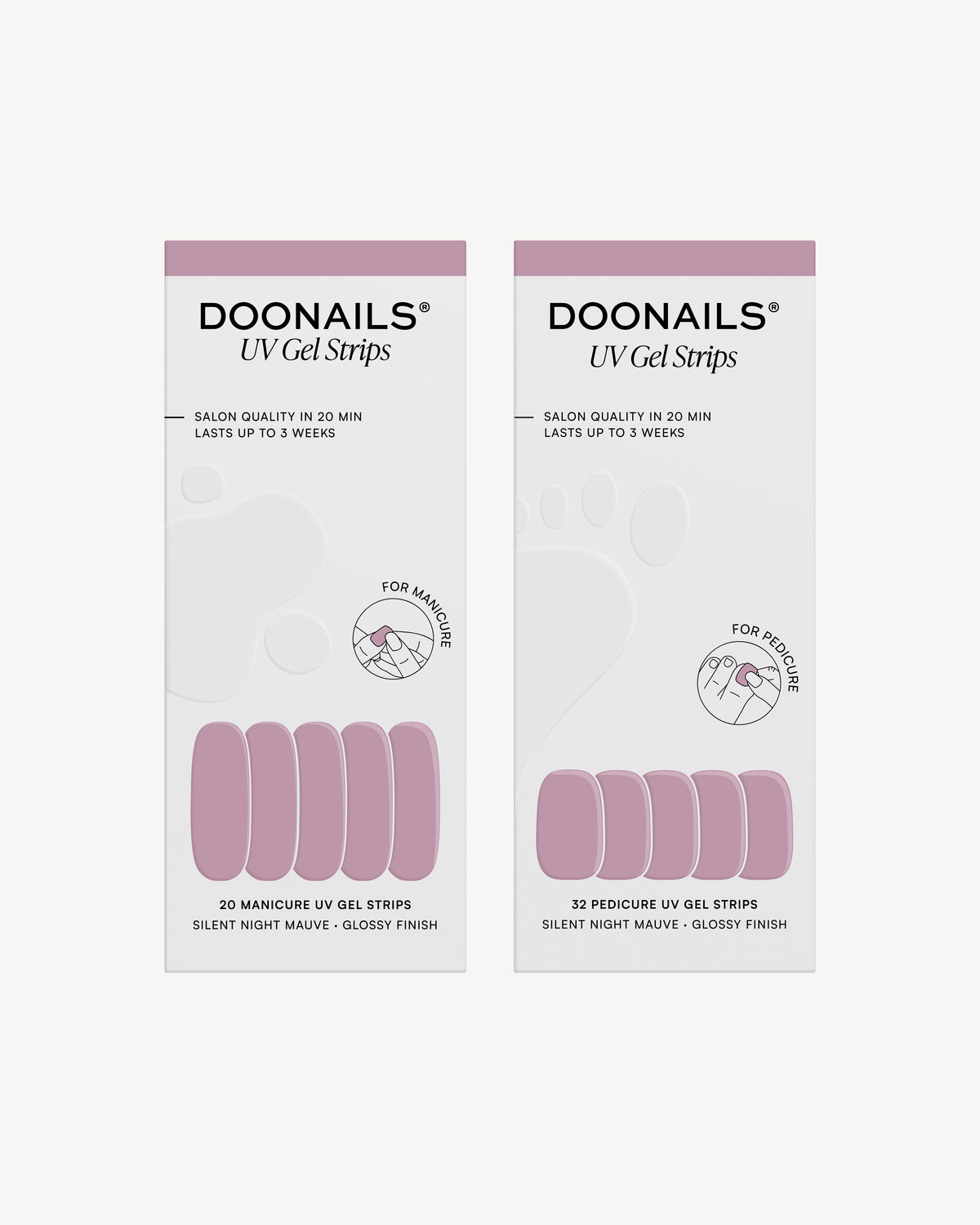 Silent Night Mauve Mani & Pedi Set - Gel Strips