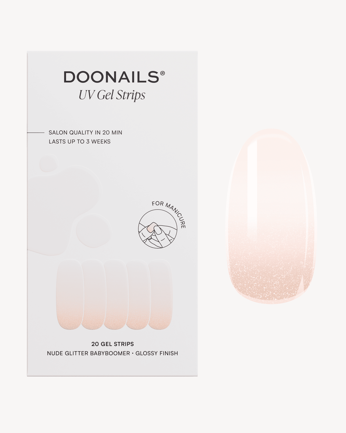 Nude Glitter Babyboomer UV Gel Strips