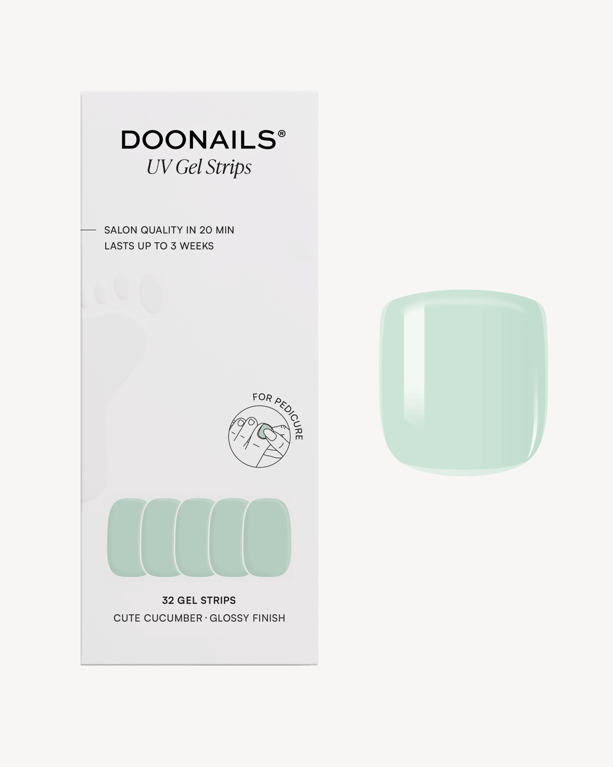 Cute Cucumber Pediküre Gel Strips - Doonails