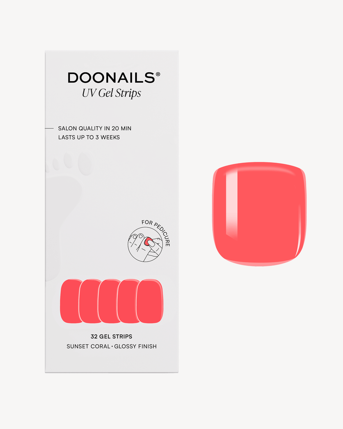 Sunset Coral Pediküre UV Gel Strips