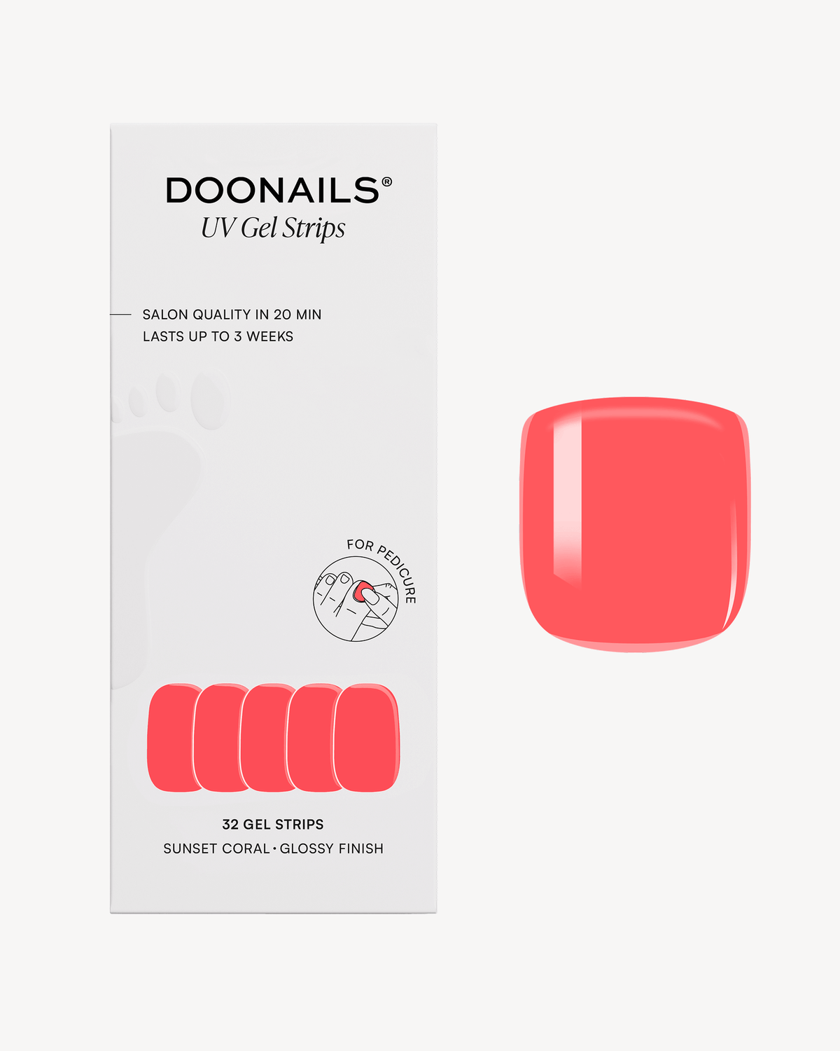 Sunset Coral Pediküre Gel Strips - Doonails