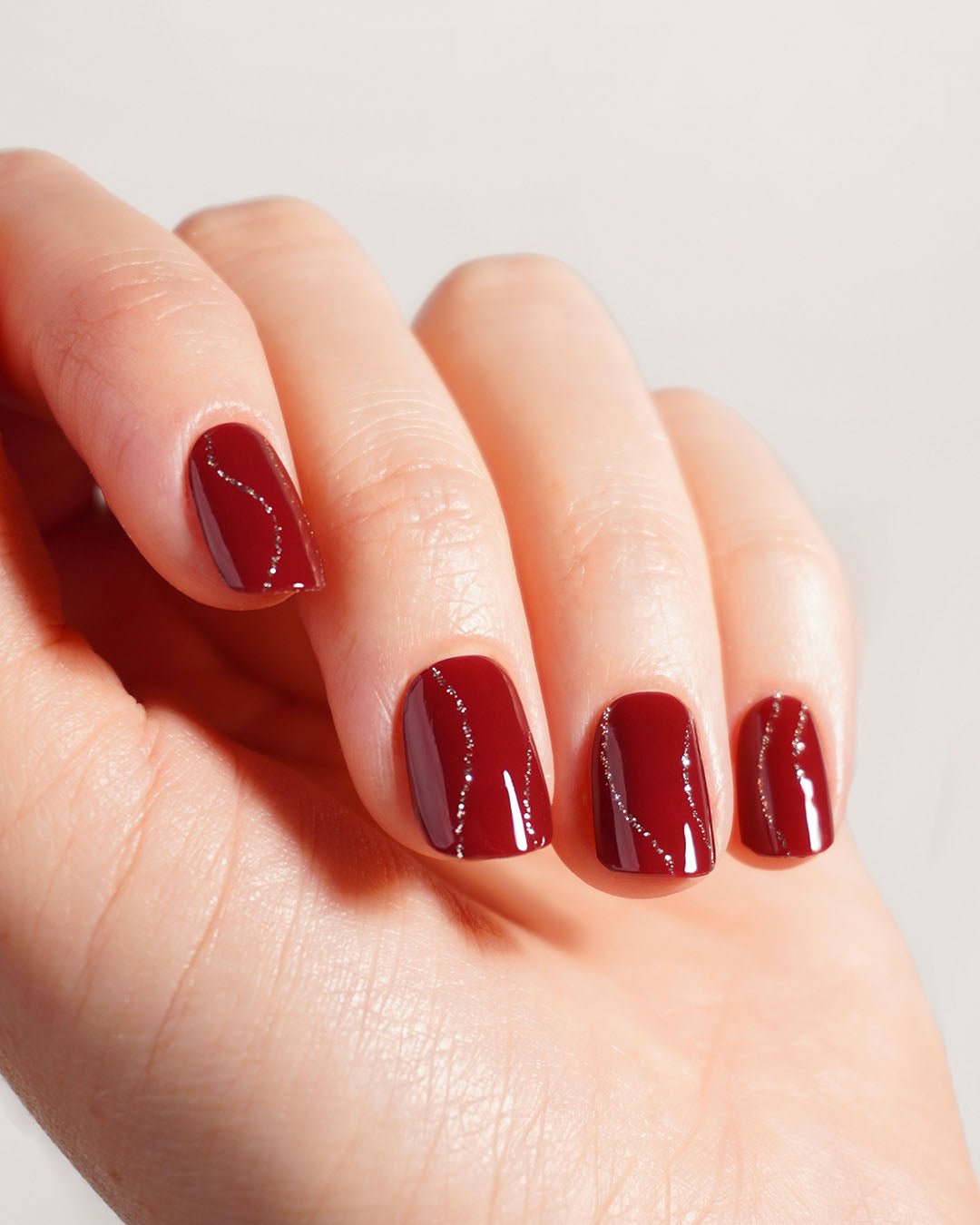 Red Glitter Swirl Gel Strips - Doonails