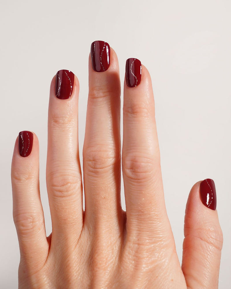 Red Glitter Swirl Gel Strips - Doonails