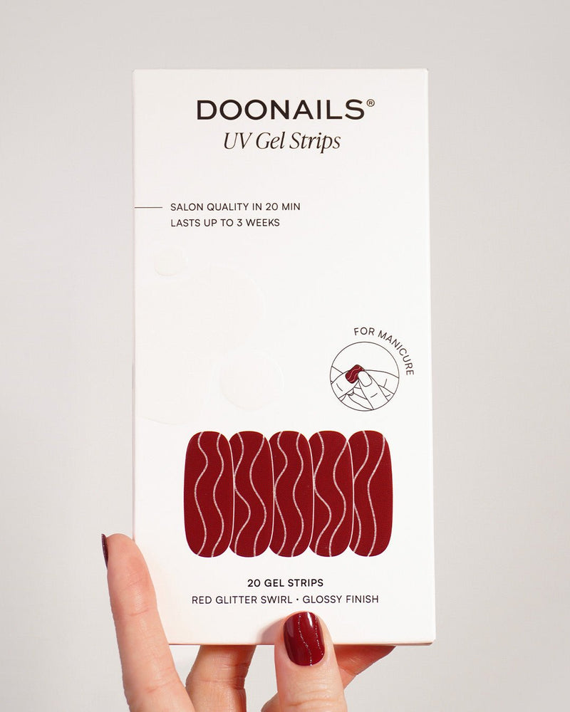 Red Glitter Swirl Gel Strips - Doonails