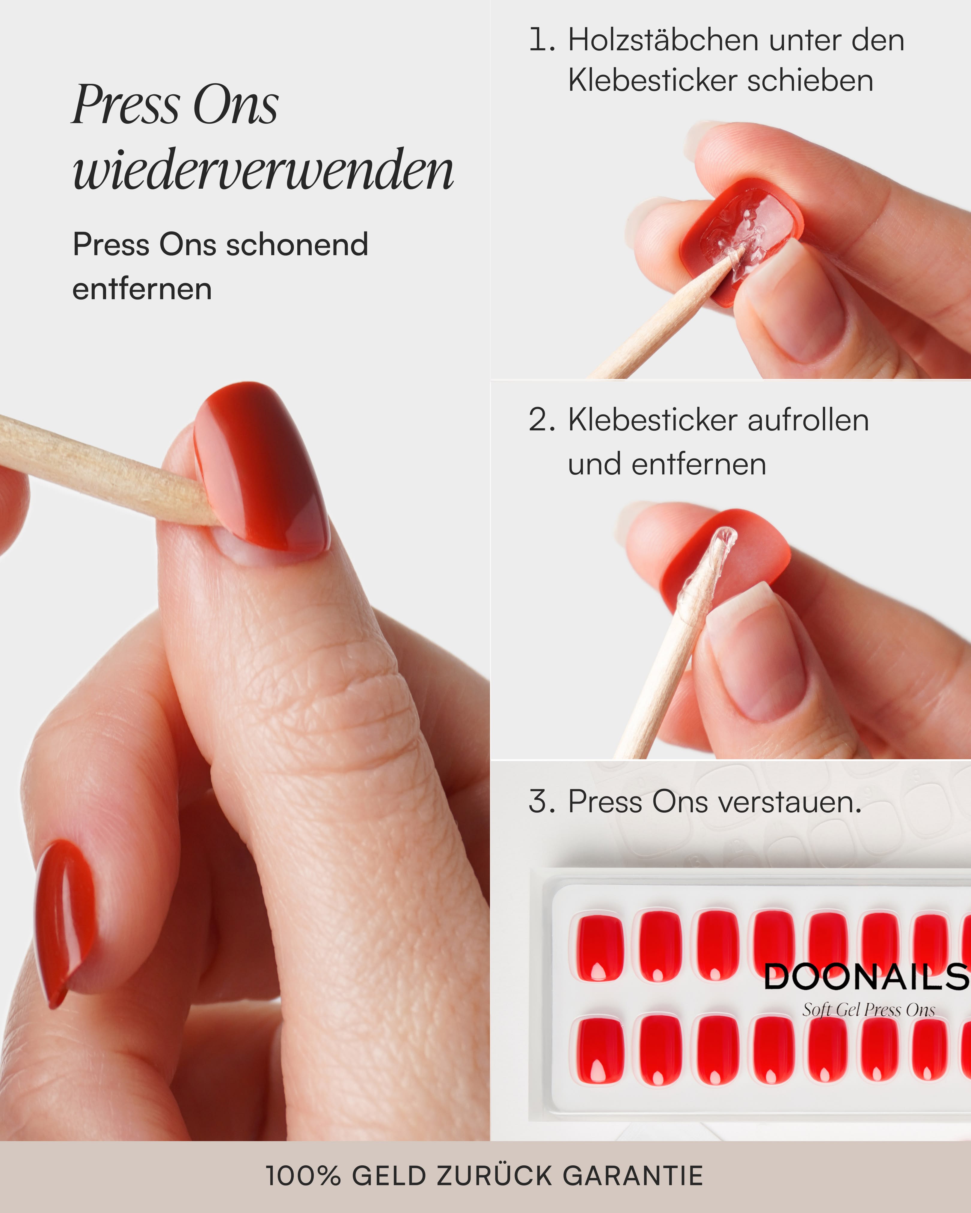 Soft Gel Press Ons Wiederverwenden