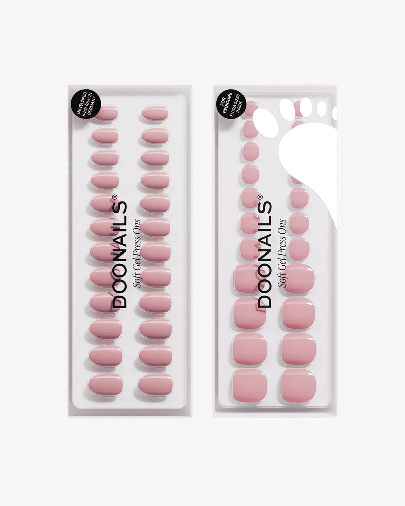 Valentine Crush Short Round Mani & Pedi Set - Soft Gel Press Ons