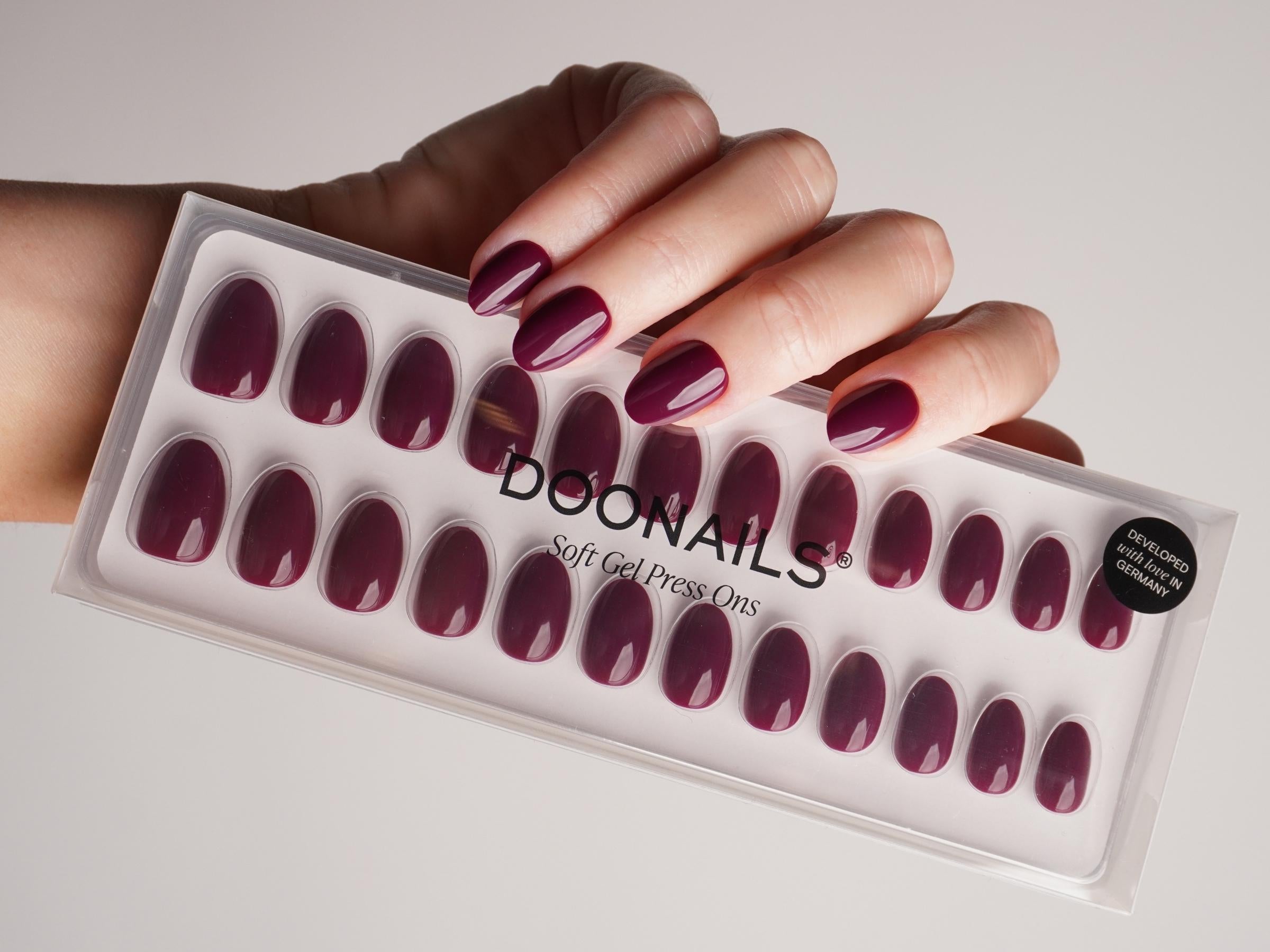 Soft Gel Press Ons in short Round in lila