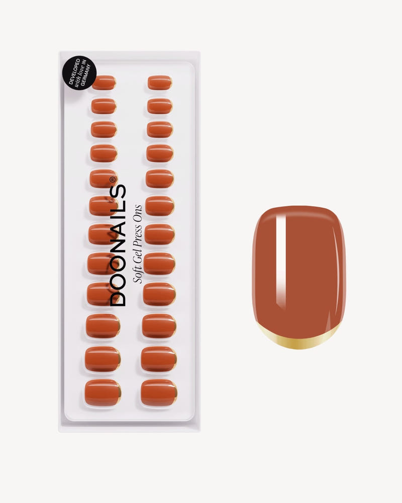 Cinnamon Extra Short Square Soft Gel Press Ons - Doonails
