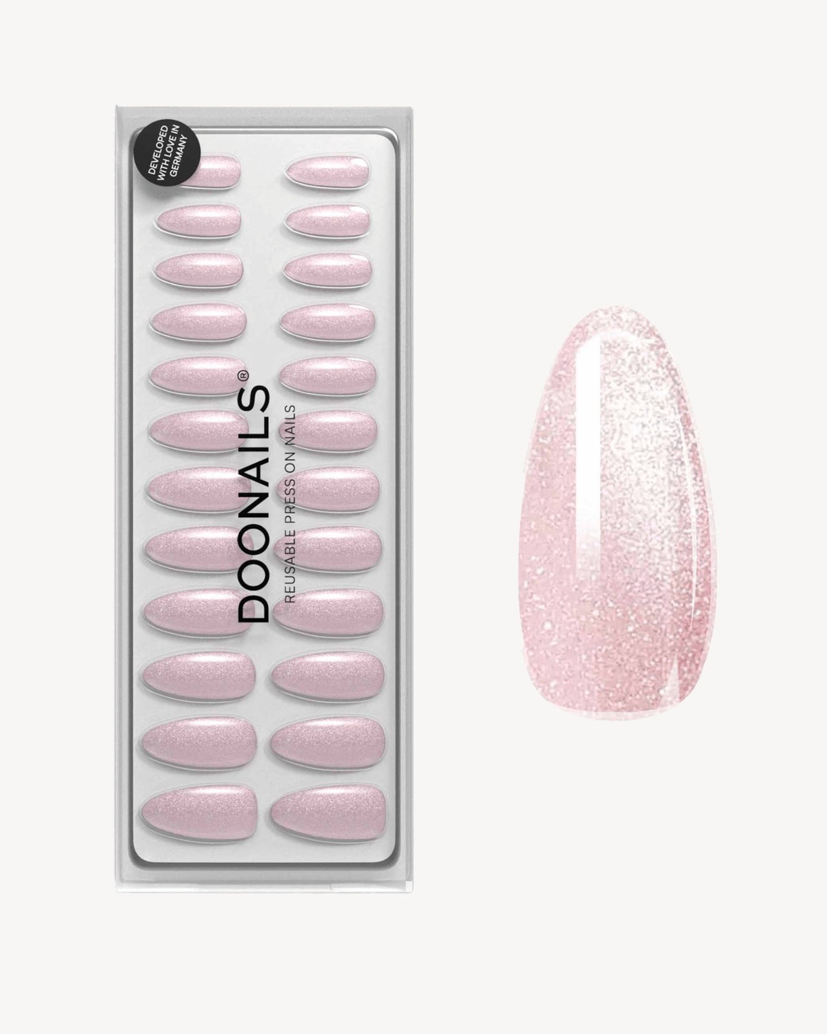 Rose Cat Eye Medium Almond Soft Gel Press Ons - Doonails