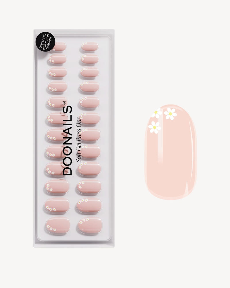 Flower Power Medium Round Soft Gel Press Ons - Doonails