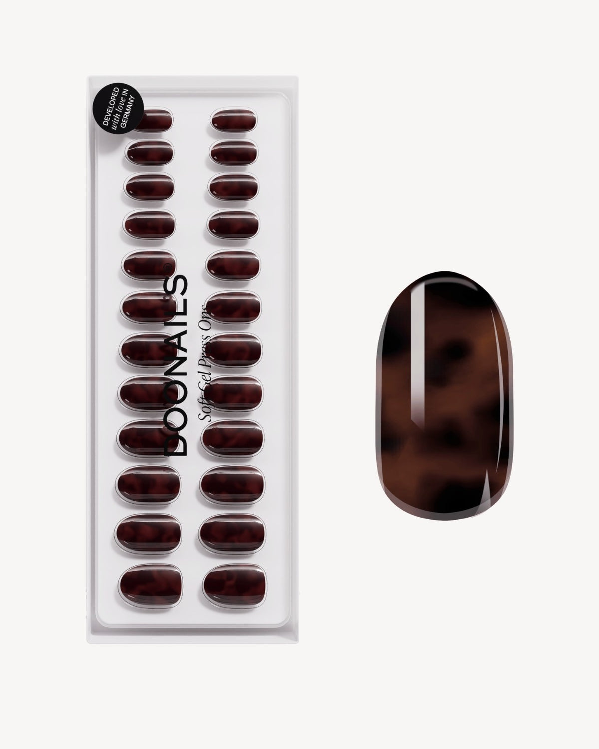 Mosaic Amber Medium Round Soft Gel Press Ons - Doonails