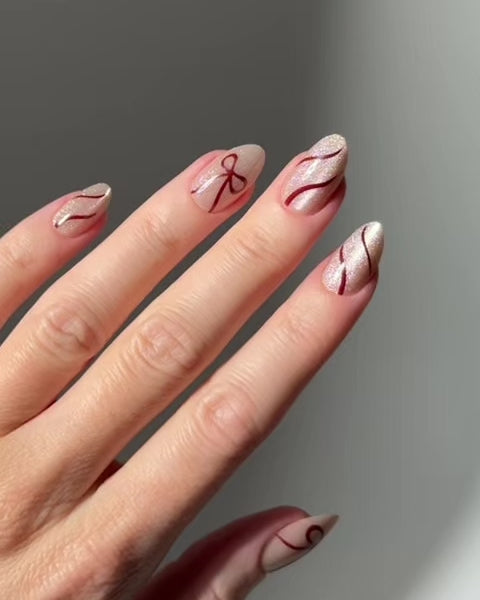 Red Bow Cat Eye Limited Edition Soft Gel Press Ons