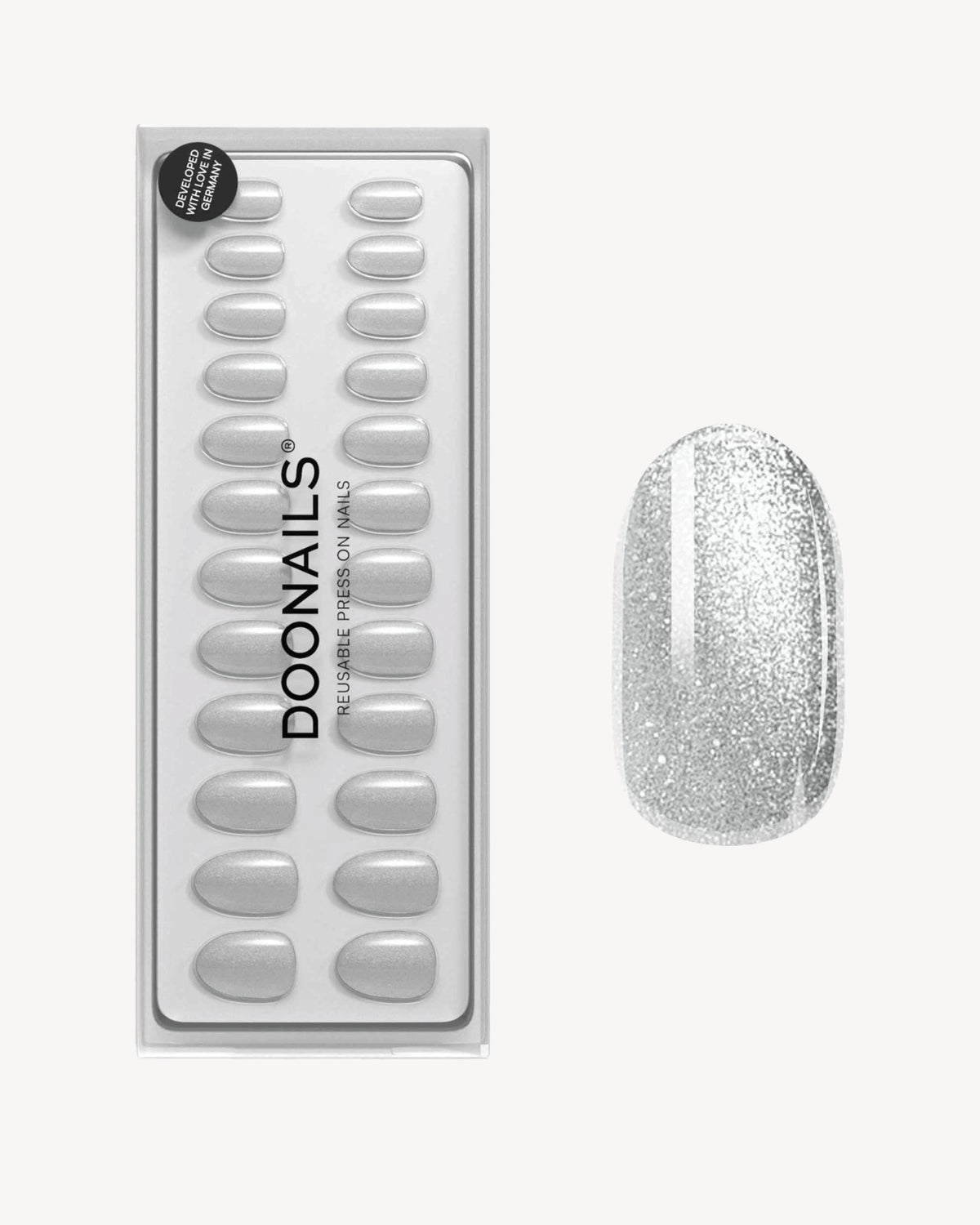 Grey Cat Eye Medium Round Soft Gel Press Ons - Doonails