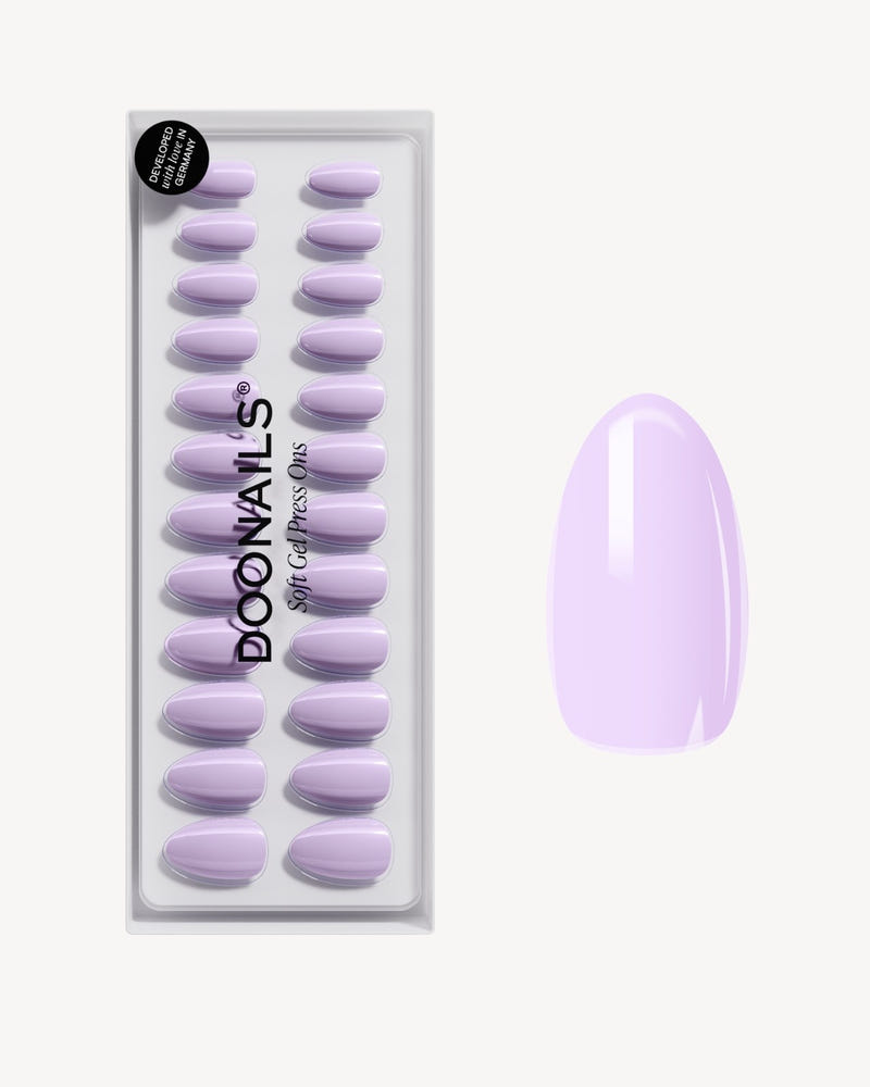 Lavender Mist Short Almond Soft Gel Press Ons - Doonails