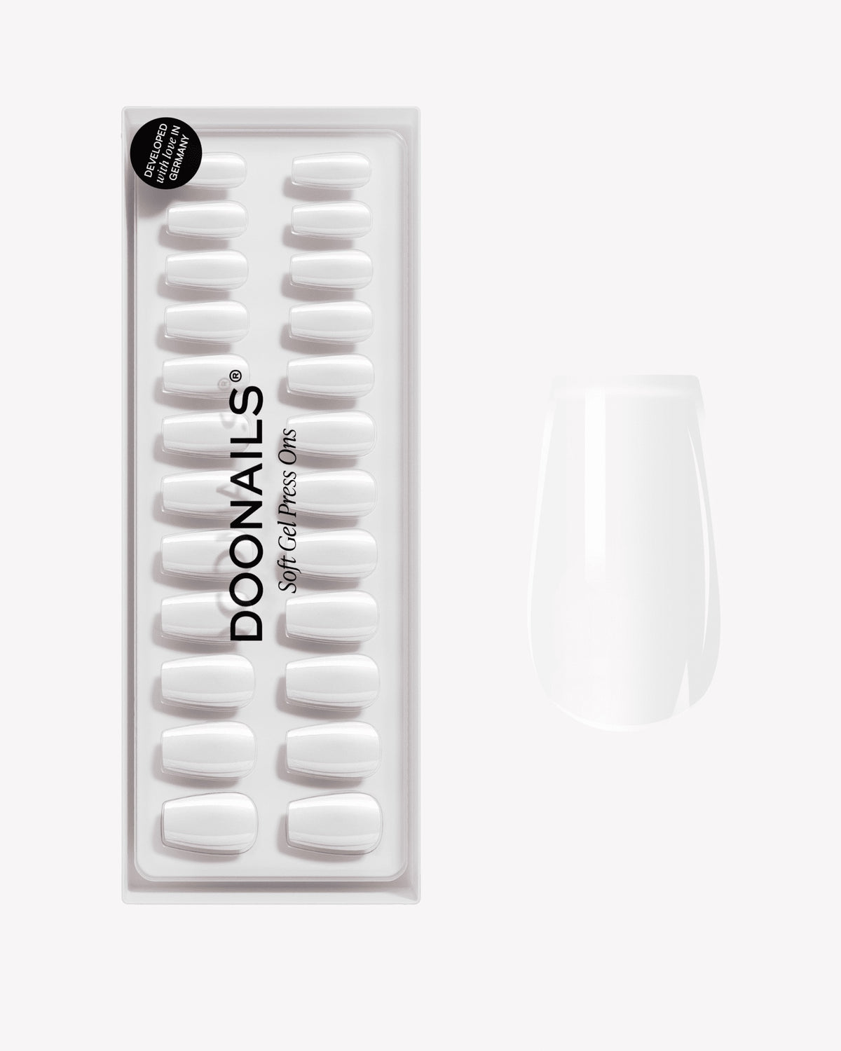 Snow White Short Coffin Soft Gel Press Ons