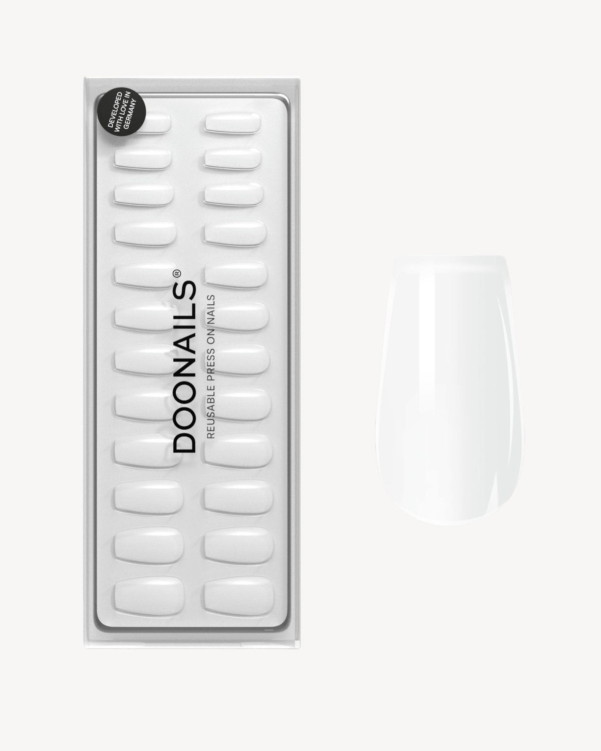 Snow White Short Coffin Soft Gel Press Ons - Doonails