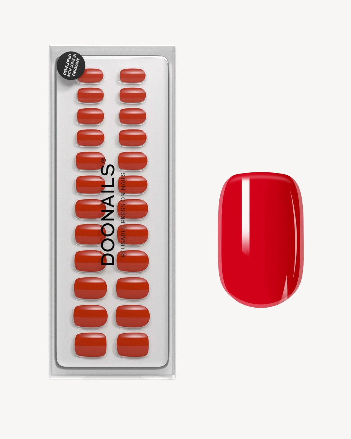Rose Red Short Square Soft Gel Press Ons - Doonails